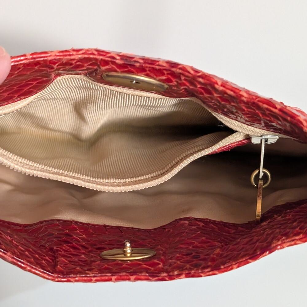Morris Moskowitz Vintage | Genuine Reptile Crossbody Bag | Red - Picture 9 of 15